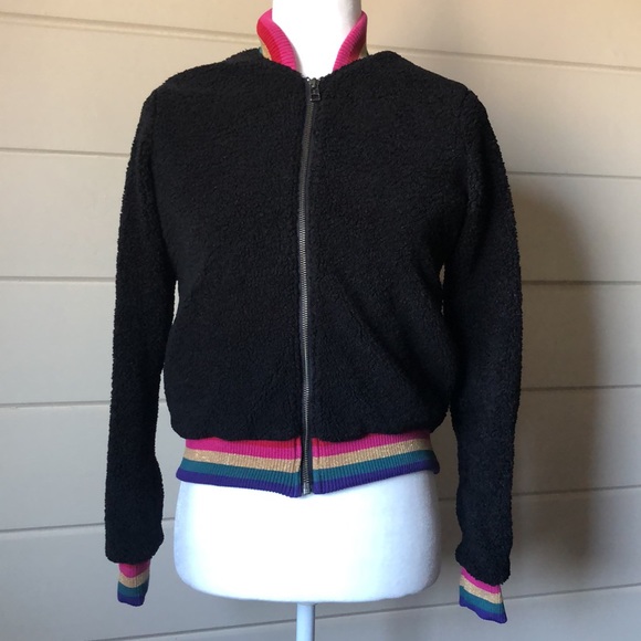 SPIRITUAL GANGSTER LOVED FURRY BOMBER JACKET